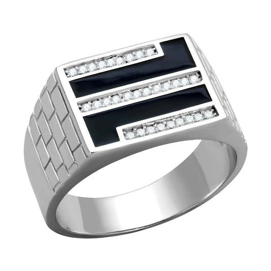 VacationGrabs Men's Rhodium 925 Sterling Silver Ring