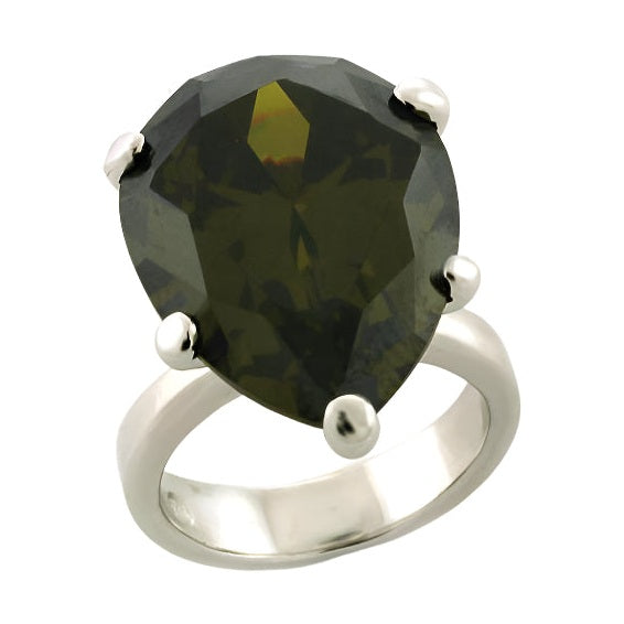 VacationGrabs Pear Cut Sterling Silver Gemstone Ring