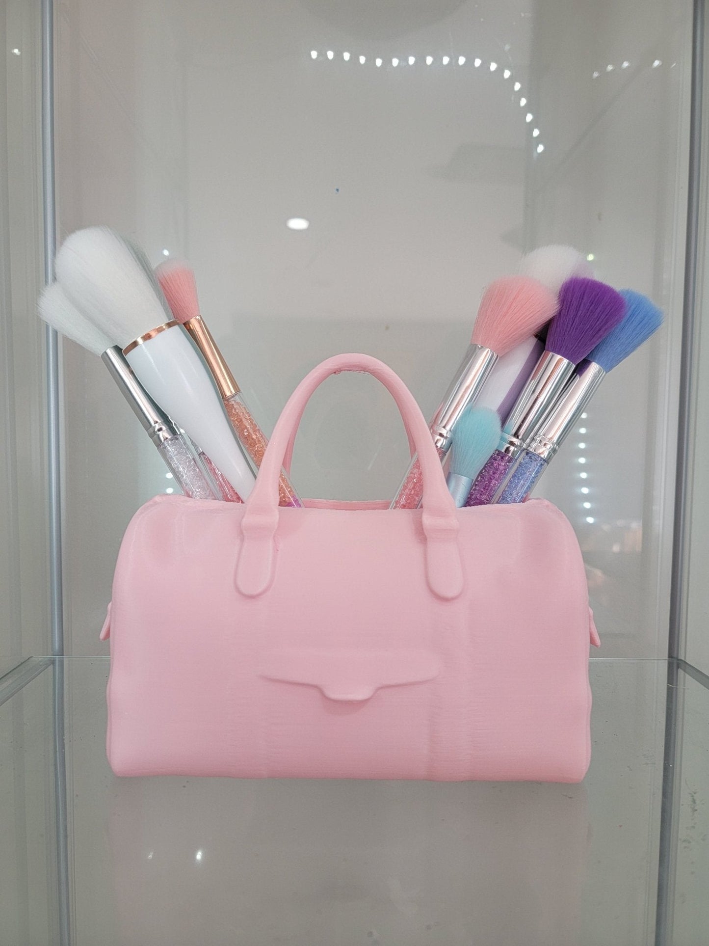 Pretty in Pink Duffel Bag Brush Holder - Ultimate Glam Organizer