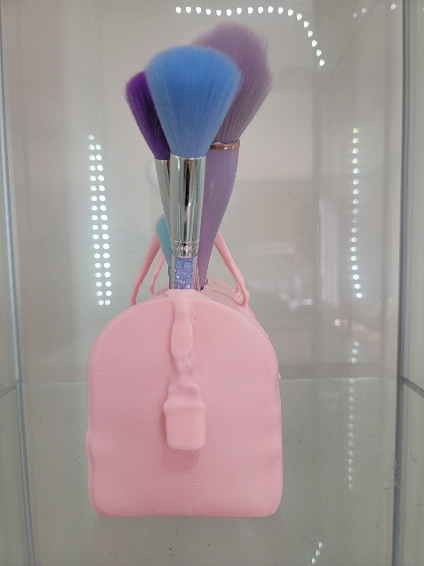 Pretty in Pink Duffel Bag Brush Holder - Ultimate Glam Organizer