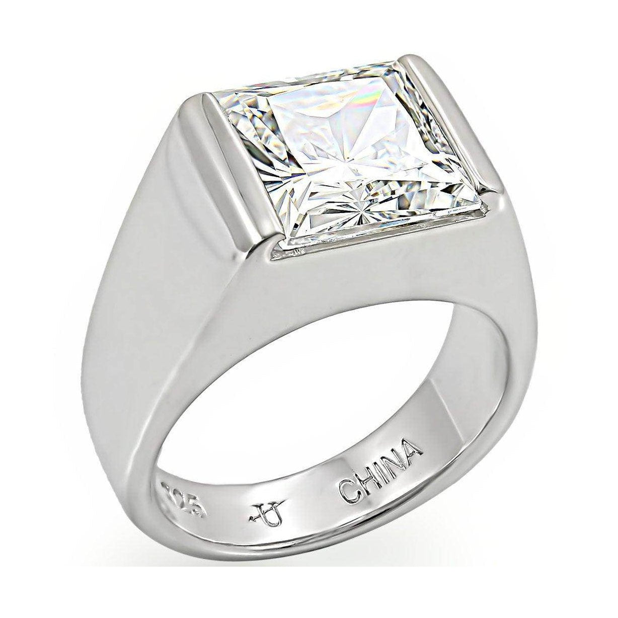 VacationGrabs Princess Cut Sterling Silver Ring