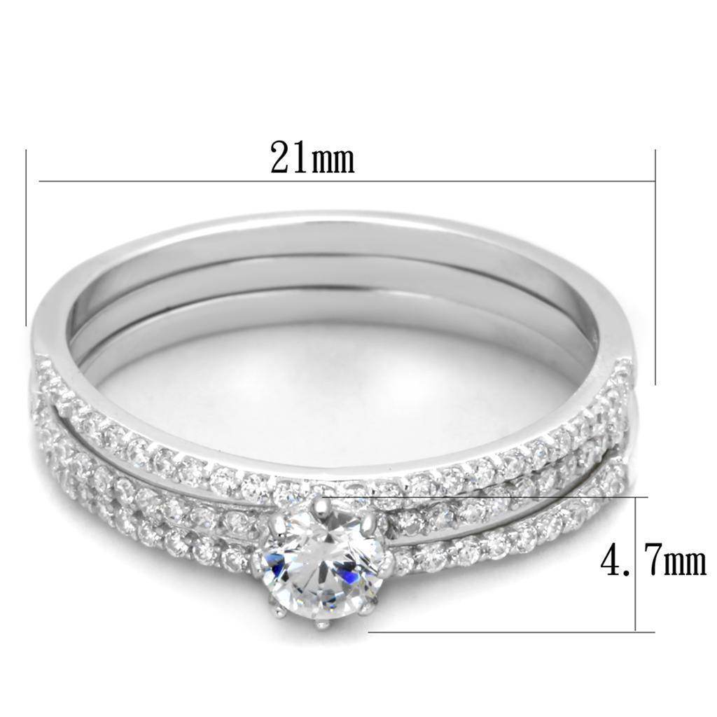 VacationGrabs Rhodium 925 Sterling Silver Ring Set
