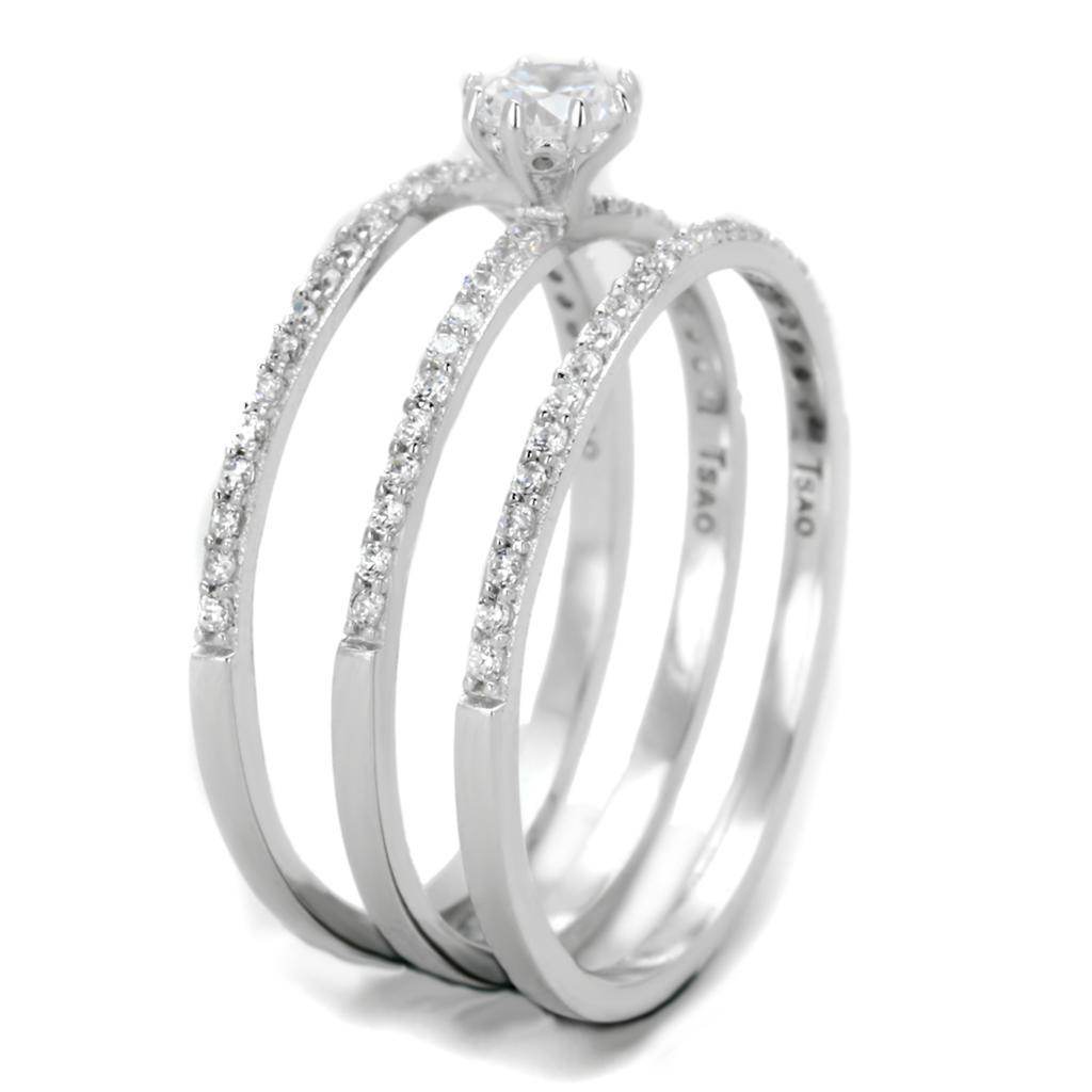 VacationGrabs Rhodium 925 Sterling Silver Ring Set