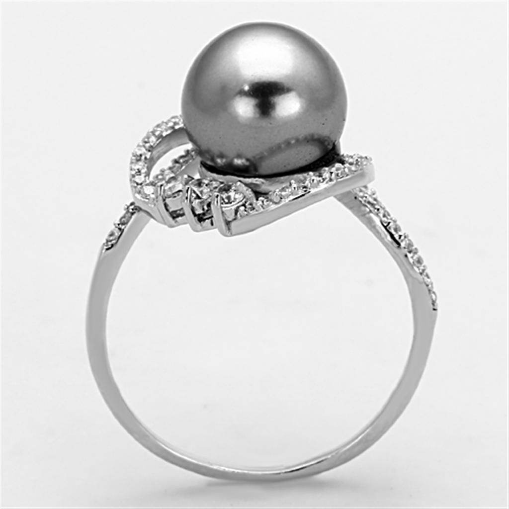 VacationGrabs Sterling Silver Cocktail Ring with Pearl