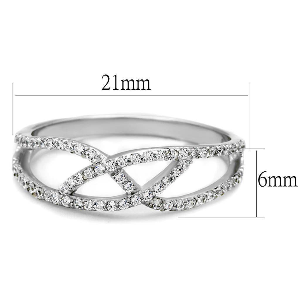 VacationGrabs Sterling Silver Crossover Ring for Women