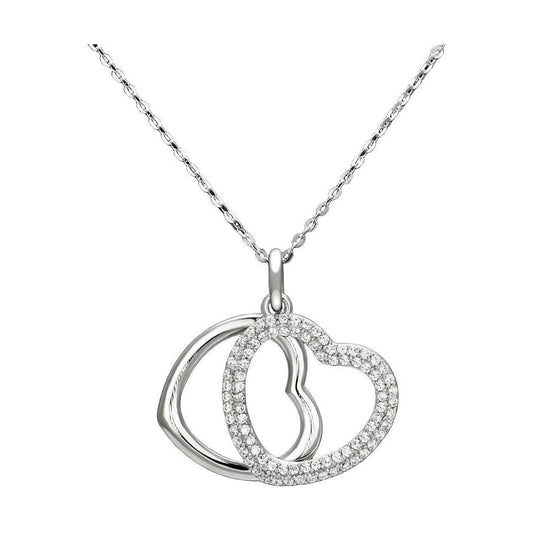 VacationGrabs Sterling Silver Double Heart Pendant
