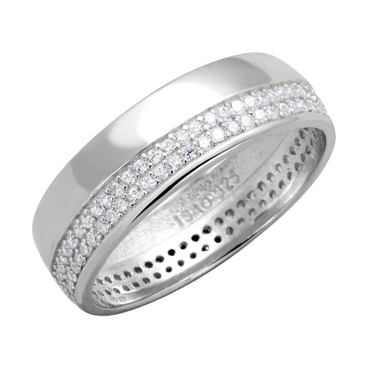 VacationGrabs Sterling Silver Eternity Band for Women