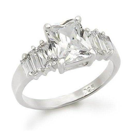 VacationGrabs Sterling Silver Fashion Rings with Clear Stones