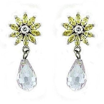 VacationGrabs Sterling Silver Floral Drop Earrings