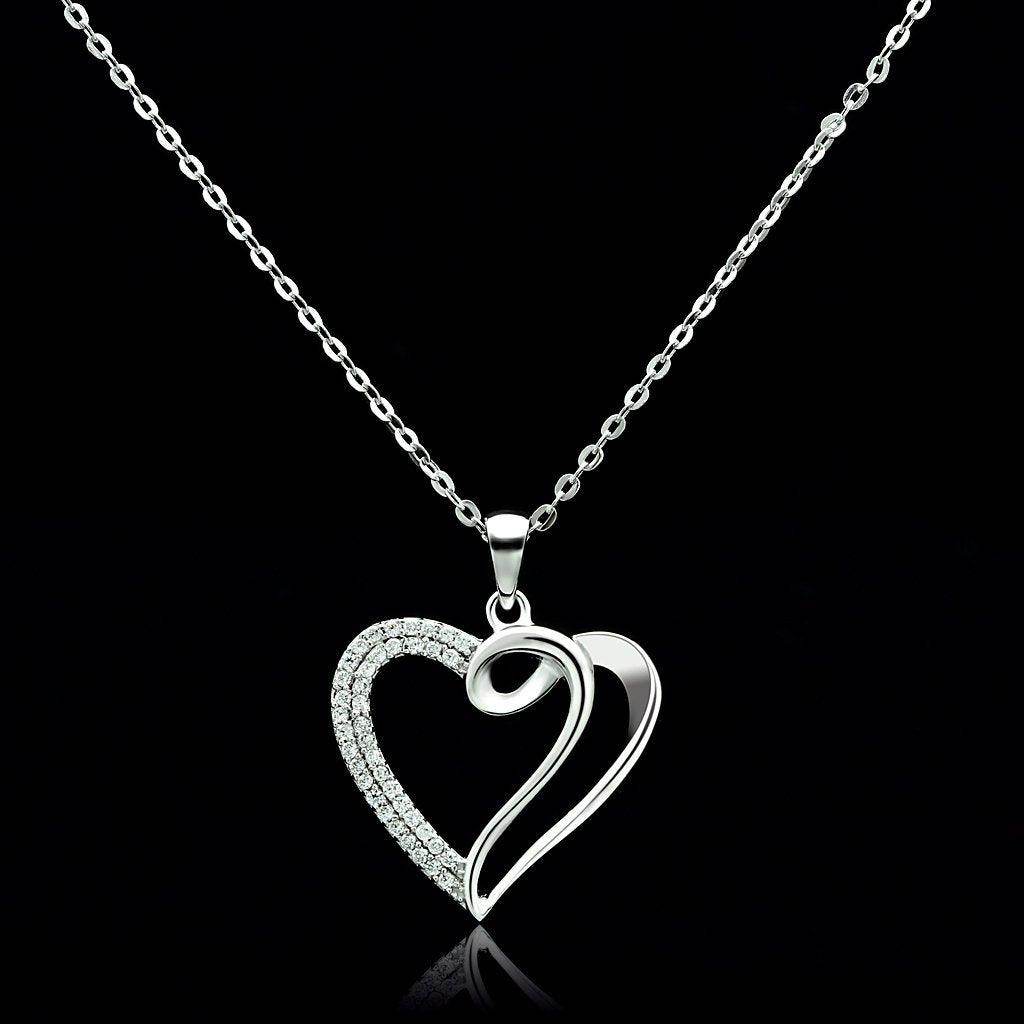 VacationGrabs Sterling Silver Heart Pendant Jewelry