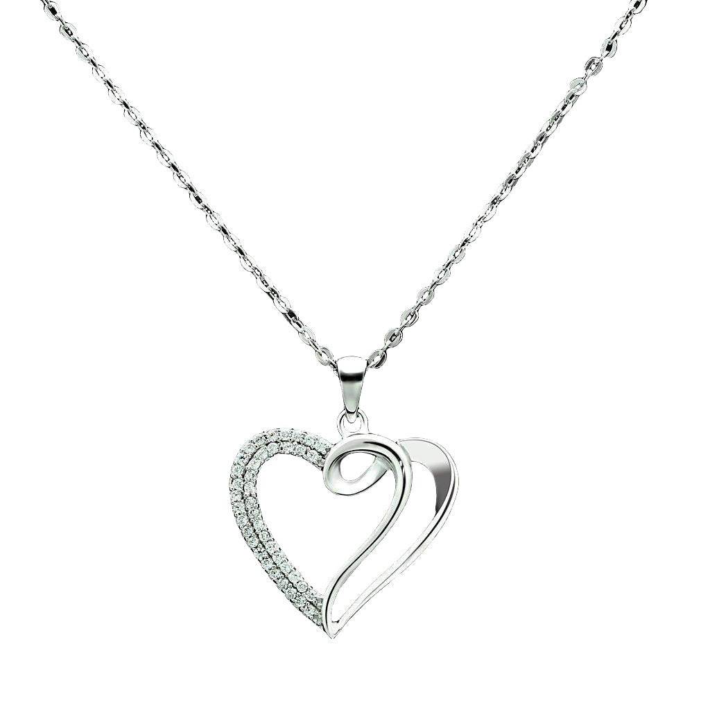 VacationGrabs Sterling Silver Heart Pendant Jewelry