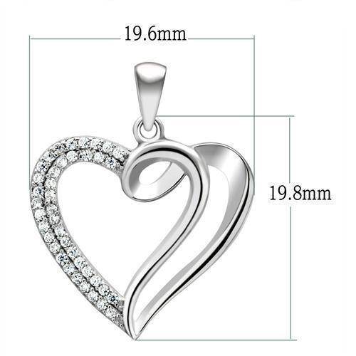 VacationGrabs Sterling Silver Heart Pendant Jewelry