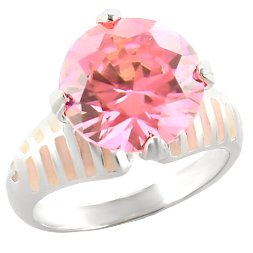 VacationGrabs Sterling Silver Pink Gemstone Ring