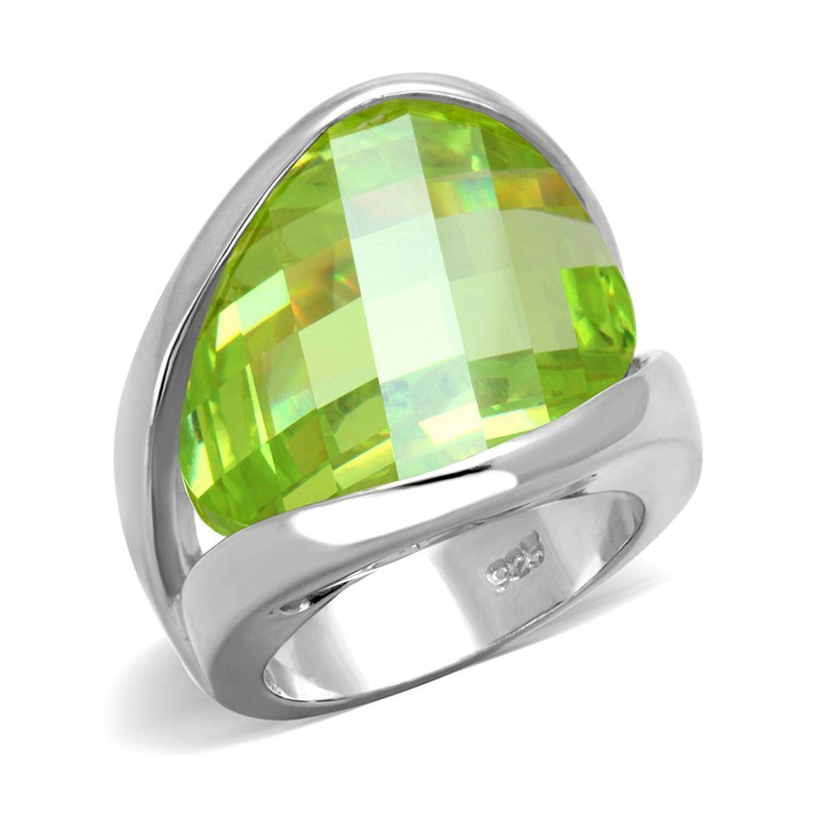 Sterling Silver Vacation Jewelry - Statement Green Ring