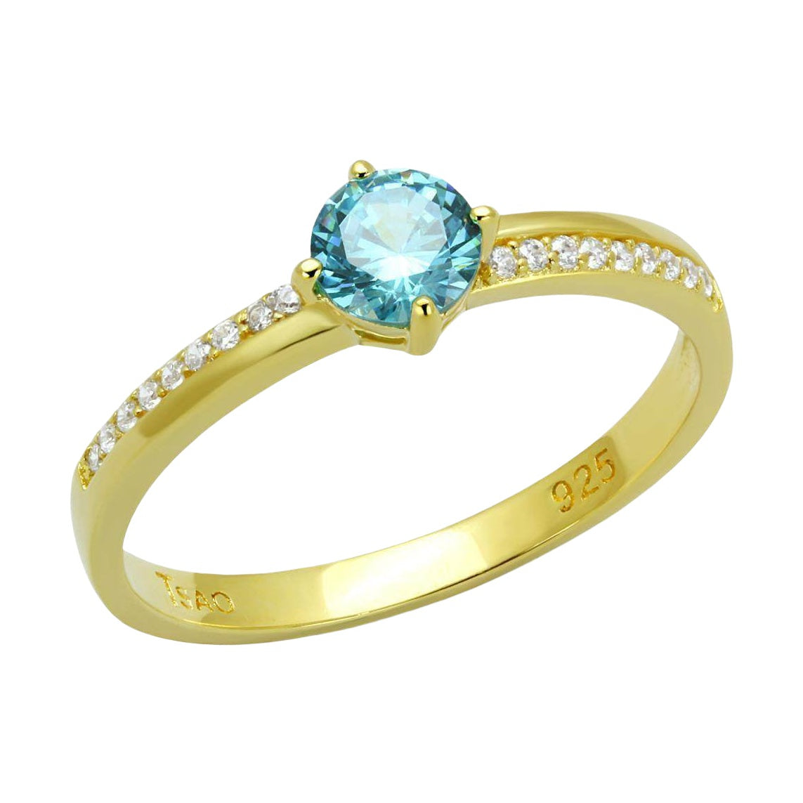TS561 - Gold 925 Sterling Silver Ring with AAA Grade CZ  in