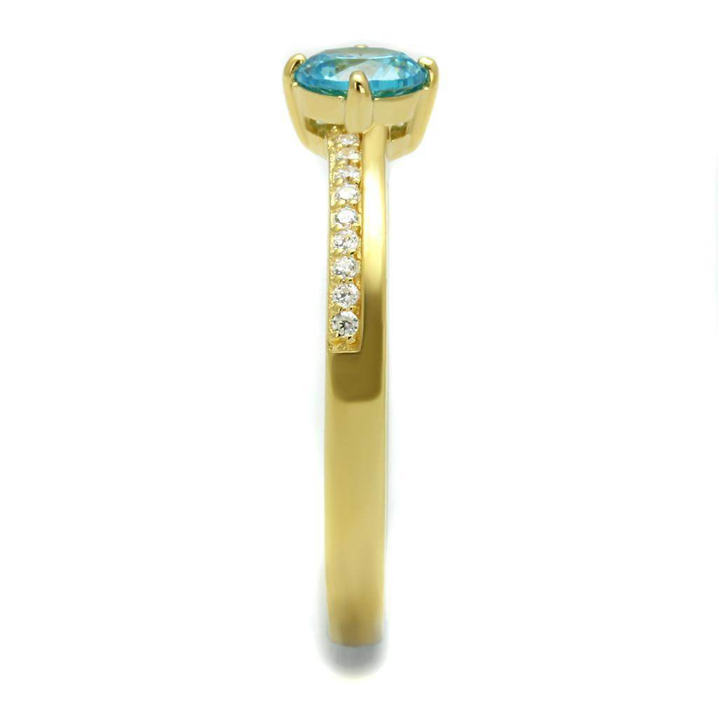 TS561 - Gold 925 Sterling Silver Ring with AAA Grade CZ  in