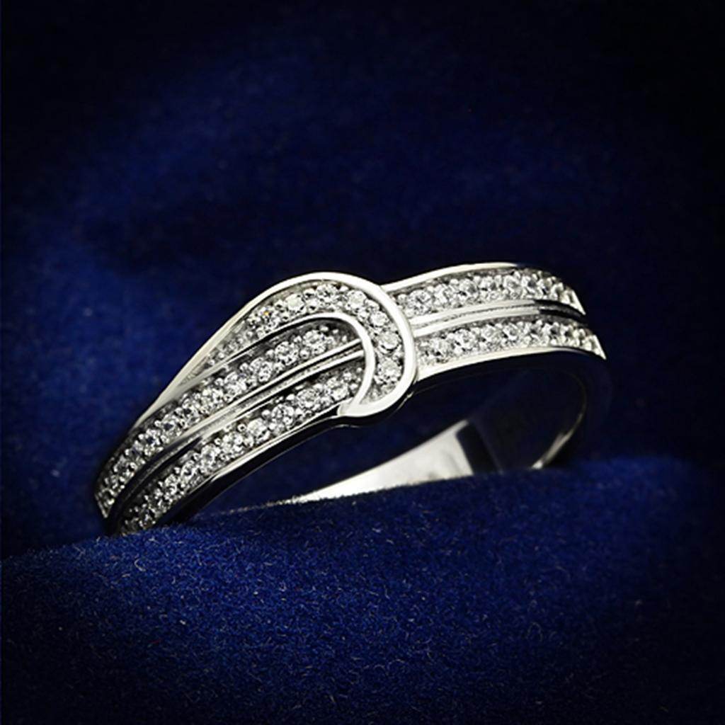 Women's Rings - TS091 - Rhodium 925 Sterling Silver Ring