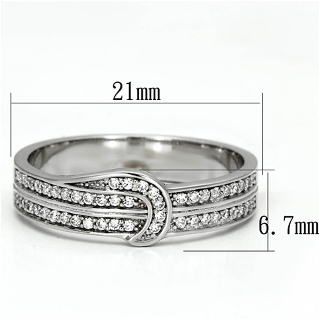 Women's Rings - TS091 - Rhodium 925 Sterling Silver Ring